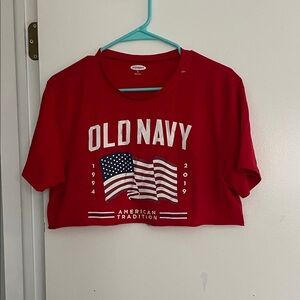 Old Navy Red crop Graphic Tee